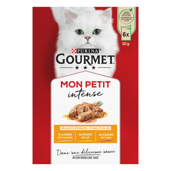 Gourmet Gourmet Mon Petit Intense met gevogelte natvoer kat 8 x (6 x 50 g)