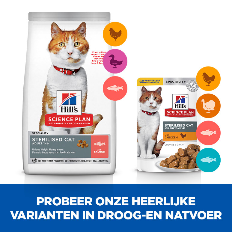 Hill's Adult Sterilised Cat met zalm kattenvoer