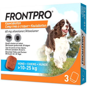 Frontpro kauwtabletten vlooienmiddel voor de hond L (10 tot 25 kg) 2 x 3 tabletten afbeelding