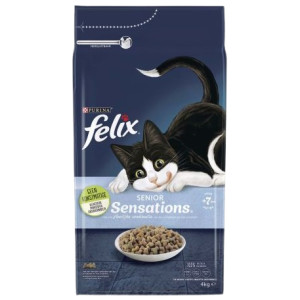 Felix Senior Sensations kip, granen, groentensmaak kattenvoer 4 x 4 kg afbeelding