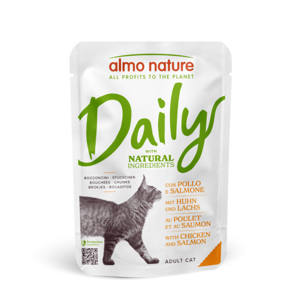 Almo Nature Almo Nature Daily met kip en zalm natvoer kat (70 g) 30 x 70 g