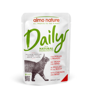 Almo Nature Daily met kip en rund natvoer kat (70 g) 60 x 70 g afbeelding