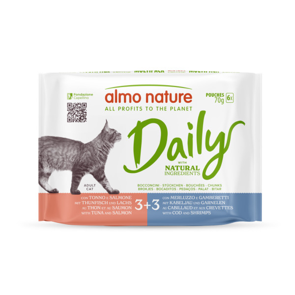 Almo Nature Almo Nature Daily met vis multipack natvoer kat (70 g) 6 x 70 g