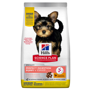 Hill&apos;s Perfect Digestion Puppy Small & Mini met kip en bruine rijst hondenvoer 3 kg afbeelding