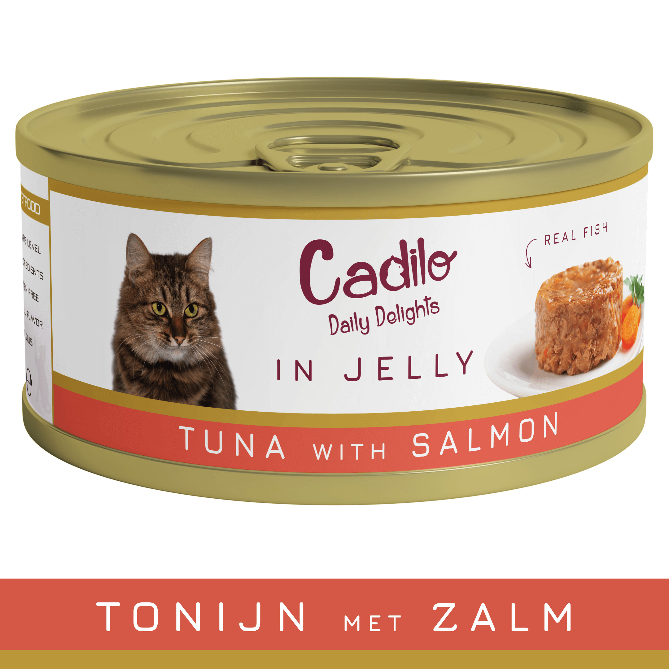 Cadilo Daily Delights - tonijn met zalm in gelei - natvoer kat (70 g)