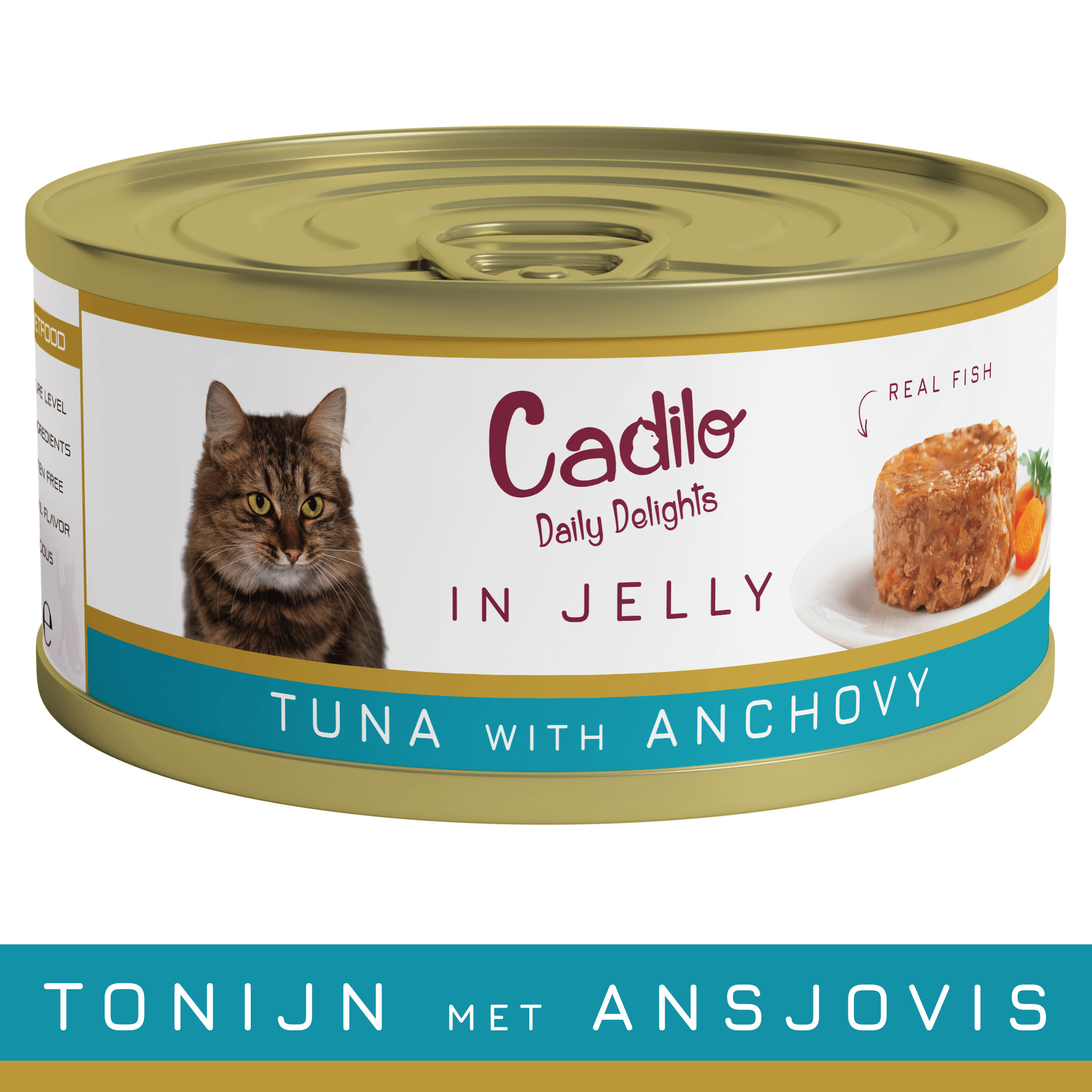 Cadilo Daily Delights - tonijn met ansjovis in gelei - natvoer kat (70 g)