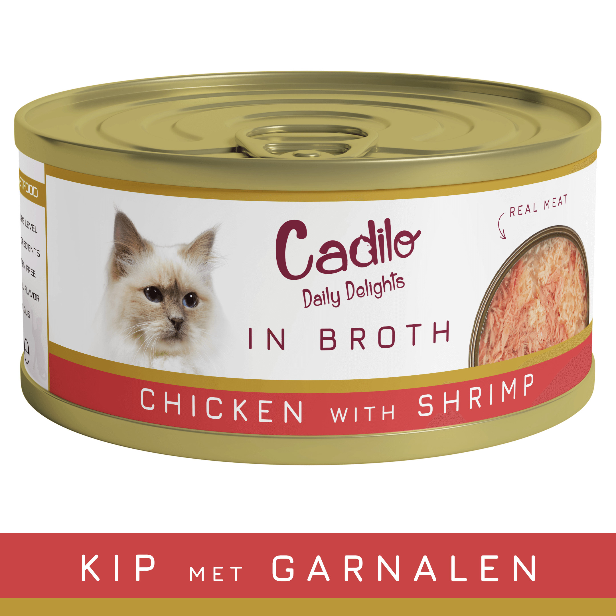 Cadilo Daily Delights - kip met garnalen in bouillon - natvoer kat (70 g)