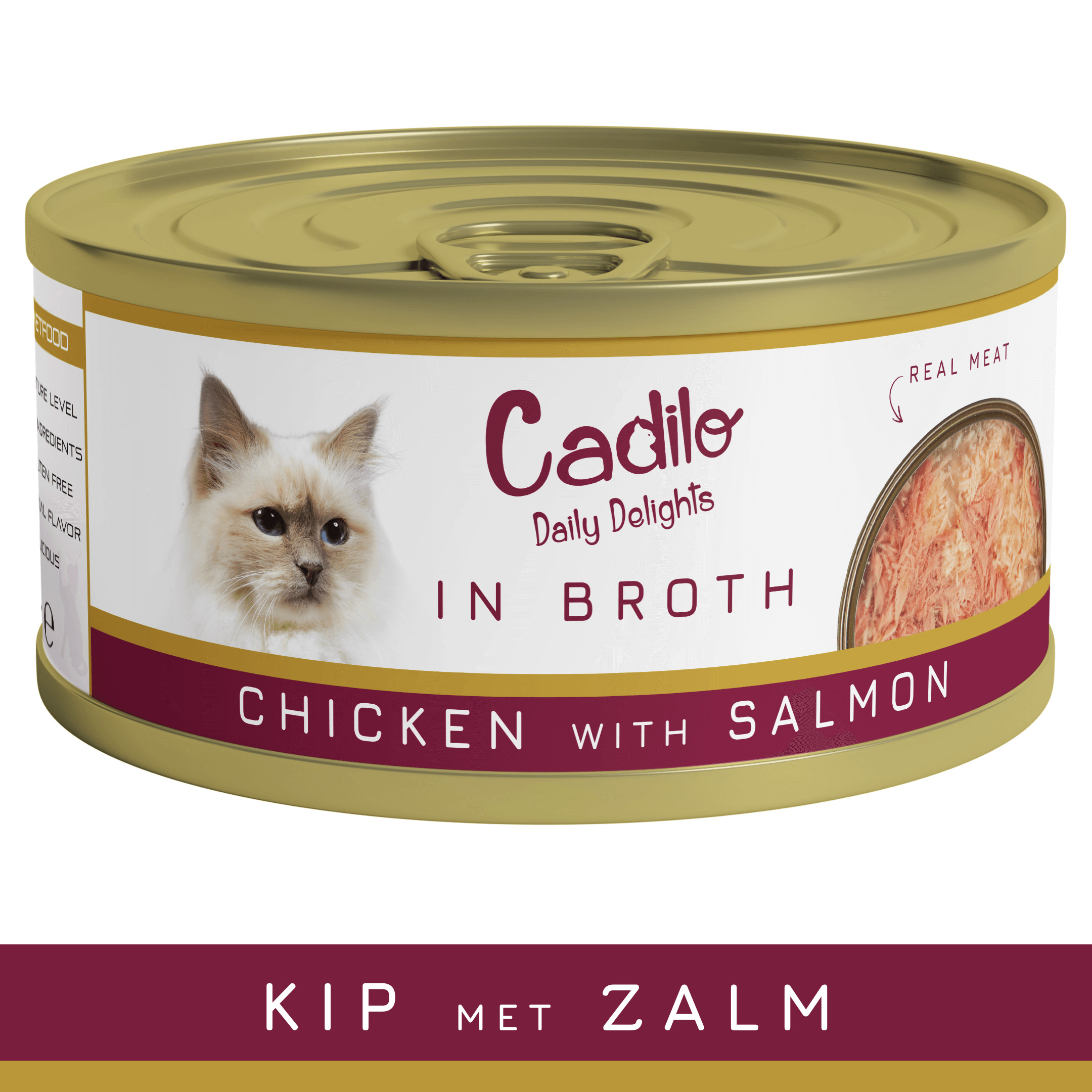 Cadilo Daily Delights - kip met zalm in bouillon - natvoer kat (70 g)