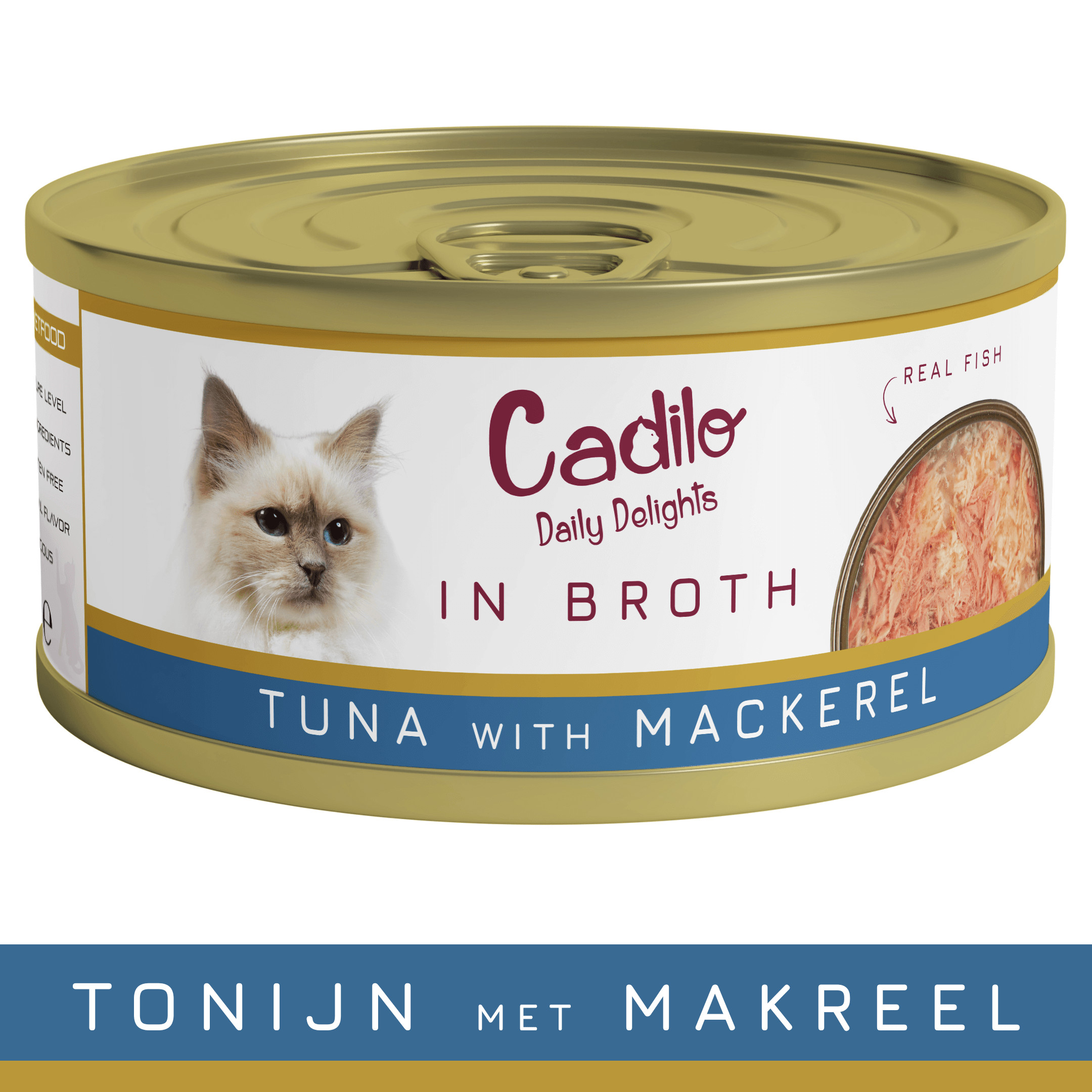 Cadilo Daily Delights - tonijn met makreel in bouillon - natvoer kat (70 g)