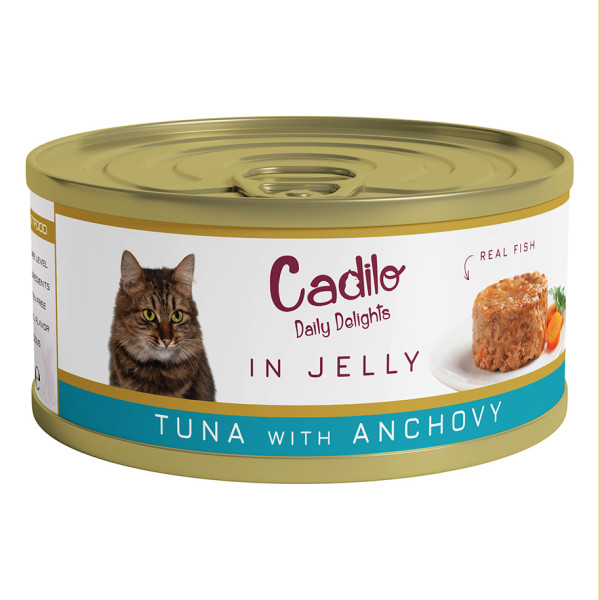 Cadilo Cadilo Daily Delights - tonijn met ansjovis in gelei - natvoer kat (70 g) 1 verpakking (6 x 70g)