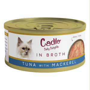 Cadilo Daily Delights - tonijn met makreel in bouillon - natvoer kat (70 g) 1 verpakking (6 x 70g) afbeelding