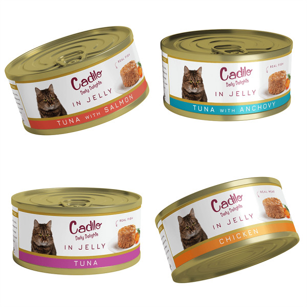 Cadilo Cadilo Daily Delights - gelei smakenmix - natvoer kat (12 x 70 g) 2 verpakkingen (24 x 70g)