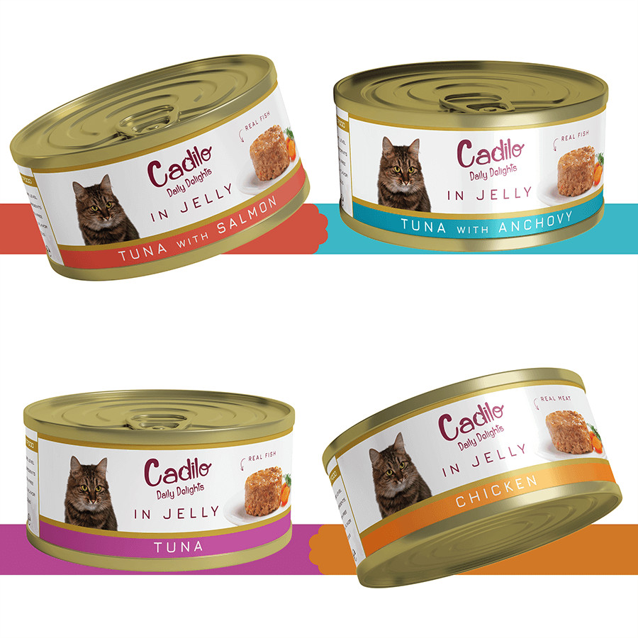 Cadilo Daily Delights - gelei smakenmix - natvoer kat (12 x 70 g)