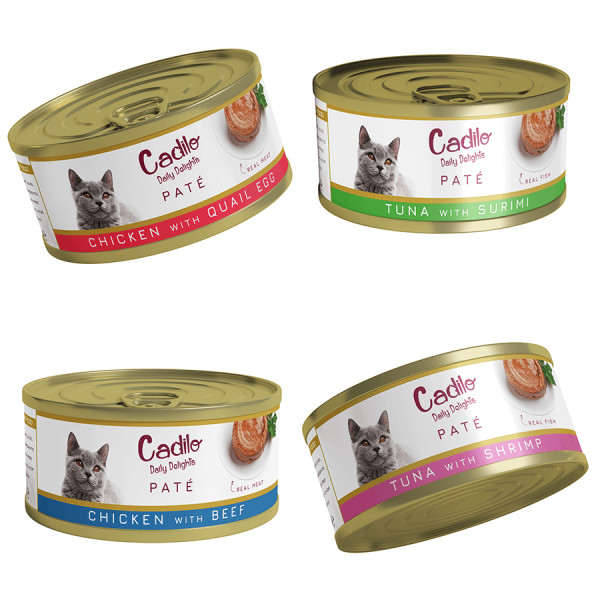 Cadilo Cadilo Daily Delights - paté smakenmix - natvoer kat (12 x 70 g) 2 verpakkingen (24 x 70g)