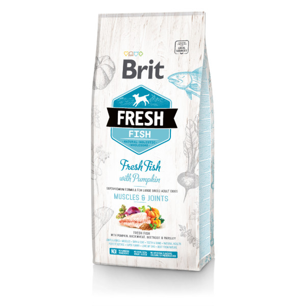 Brit Brit Muscles & Joints Adult Large verse vis met pompoen hondenvoer 2 x 12 kg