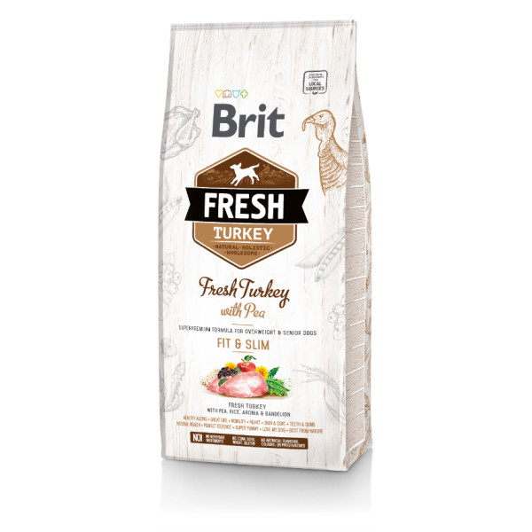 Brit Brit Fit & Slim verse kalkoen met erwten hondenvoer 12 kg