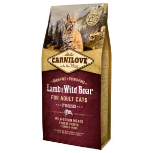 Carnilove Sterilised met lam & wild zwijn kattenvoer 6 kg afbeelding