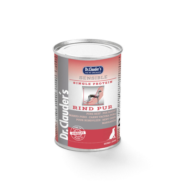 Dr. Clauder's Dr. Clauder's Sensible puur rund natvoer hond 6 x 400 g