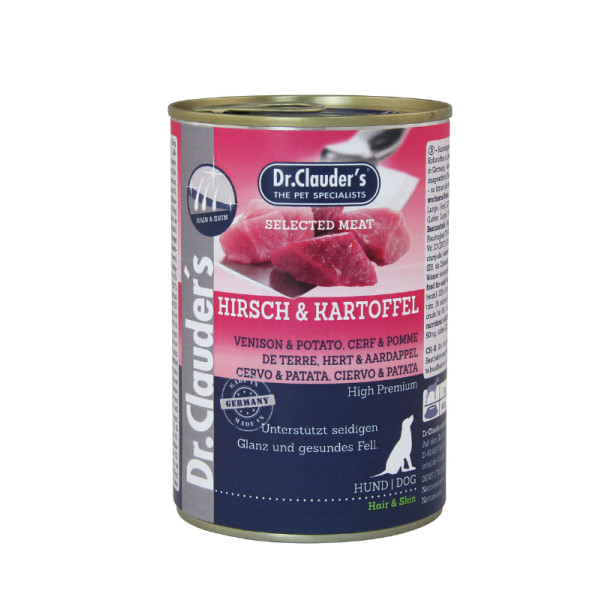 Dr. Clauder's Dr. Clauder's hert met aardappel natvoer hond 6 x 800 g