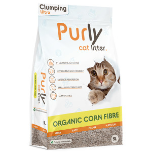 Purly Organic Supreme klontvormende maisvezel kattenbakvulling 6 x 5 liter afbeelding