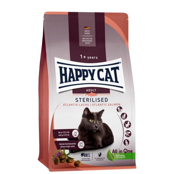 Happy Cat Happy Cat Adult Sterilised Atlantik Lachs (met zalm) kattenvoer 10 kg