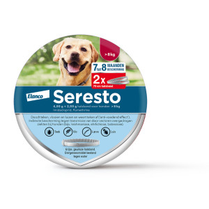 Seresto halsband grote hond (vanaf 8 kg) 2-pack 1 verpakking afbeelding