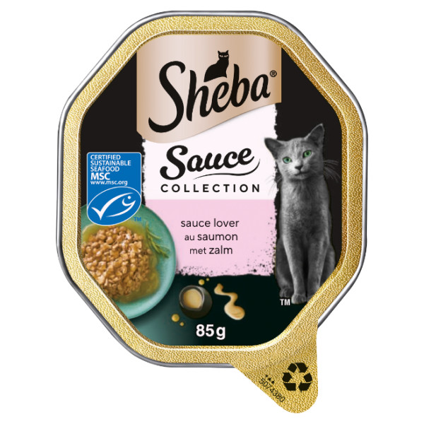 Sheba Sheba Sauce Lover met zalm natvoer kat (kuipjes 85 g) Per 22 (22 x 85 g)