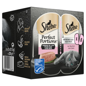 Sheba Perfect Portions Luxe Paté met zalm nat kattenvoer 6 x 37,5g Per 8 afbeelding
