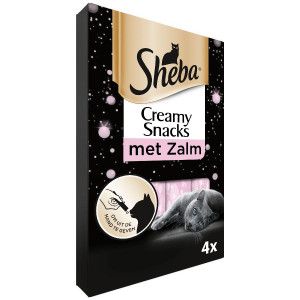 Sheba Creamy Snacks met zalm kattensnack (4 st) Per 4 afbeelding