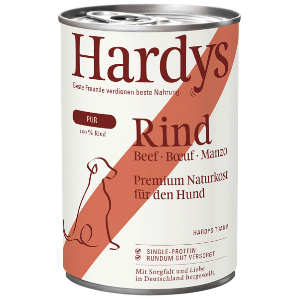 Hardys Hardys Pure rund natvoer hond 4 trays (24 x 800 g)