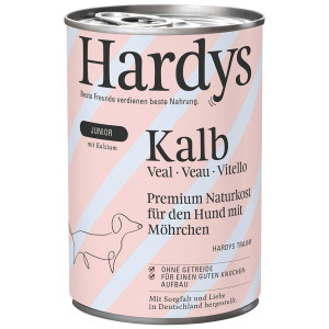 Hardys Junior kalf met wortel natvoer hond 6 x 400 g afbeelding
