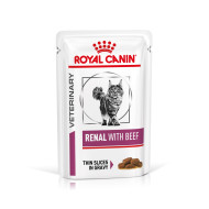 Royal Canin Veterinary Renal met rund natvoer kat (in saus) 2 dozen (24 x 85 g)