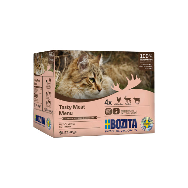 Bozita Bozita vlees in gelei multipack natvoer kat 2 trays (24 x 85 g)