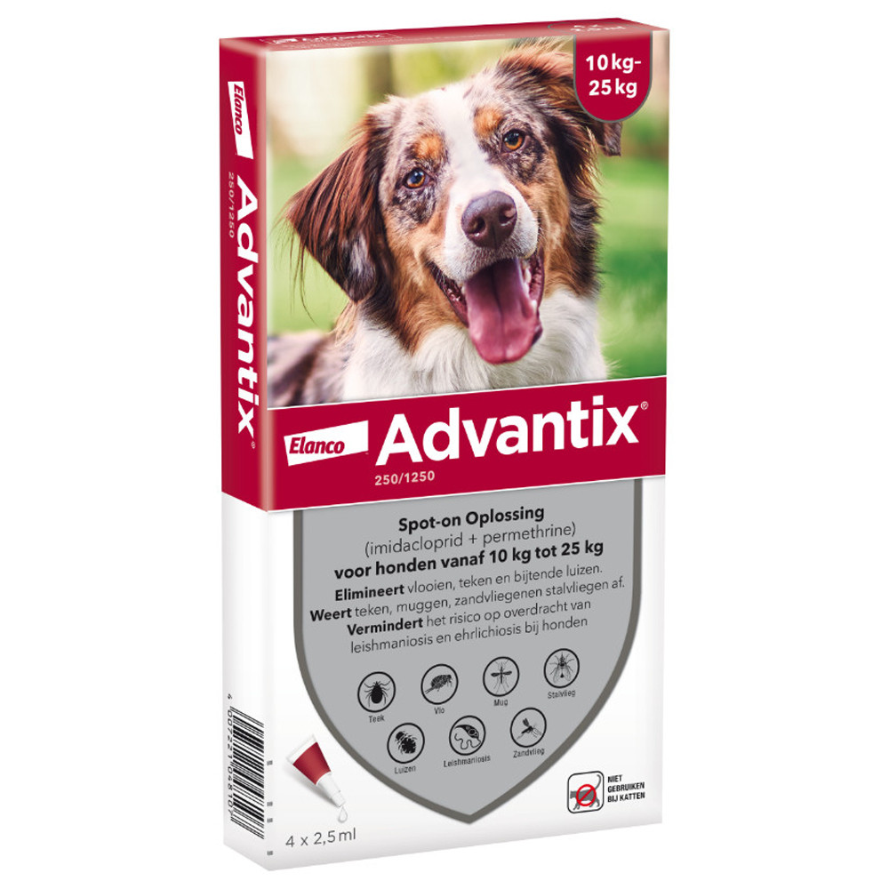 Advantix 250/1250 voor honden van 10 tot 25 kg