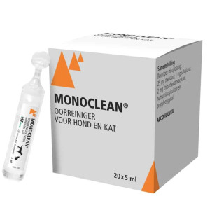 Monoclean Oorreiniger voor hond en kat - 20 x 5ml 3 x (20 x 5 ml) afbeelding