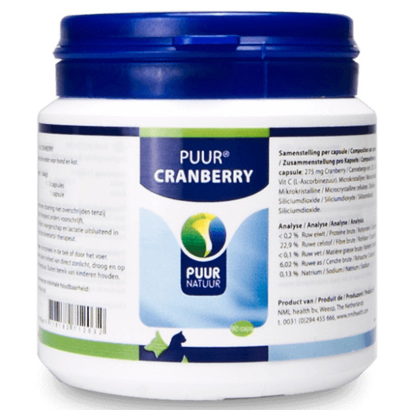 Puur Cranberry Capsules voor hond en kat
