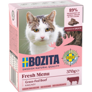 Bozita met rund stukjes in saus natvoer kat 12 x 370 g afbeelding