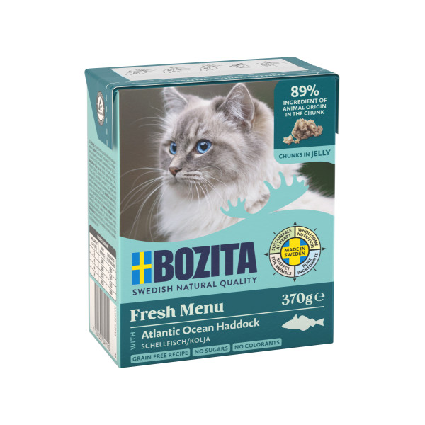 Bozita Bozita met schelvis stukjes in gelei natvoer kat 6 x 370 g