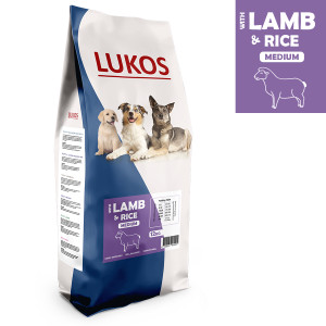 Lukos Adult Medium met lam & rijst - premium hondenvoer 3 kg