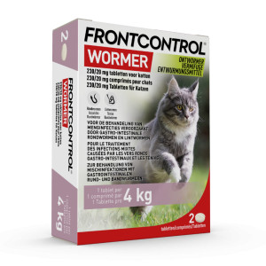Frontcontrol Wormer ontwormingstablet kat 2 x 2 tabletten afbeelding