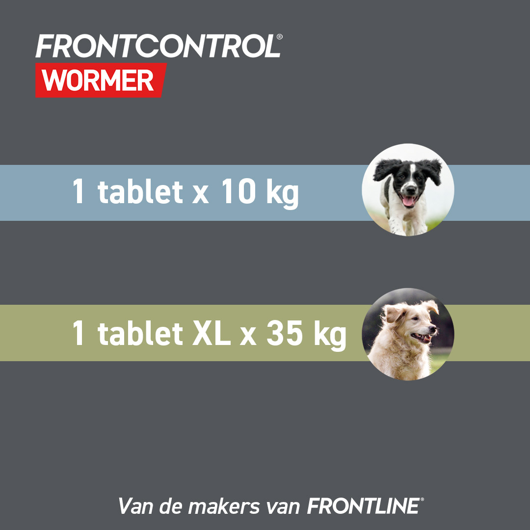 Frontcontrol Wormer ontwormingstablet hond XL (35+ kg)