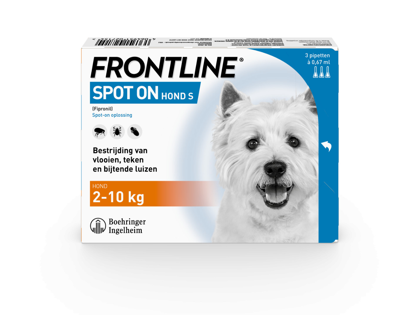Frontline Spot-on hond  S / 2 - 10 kg