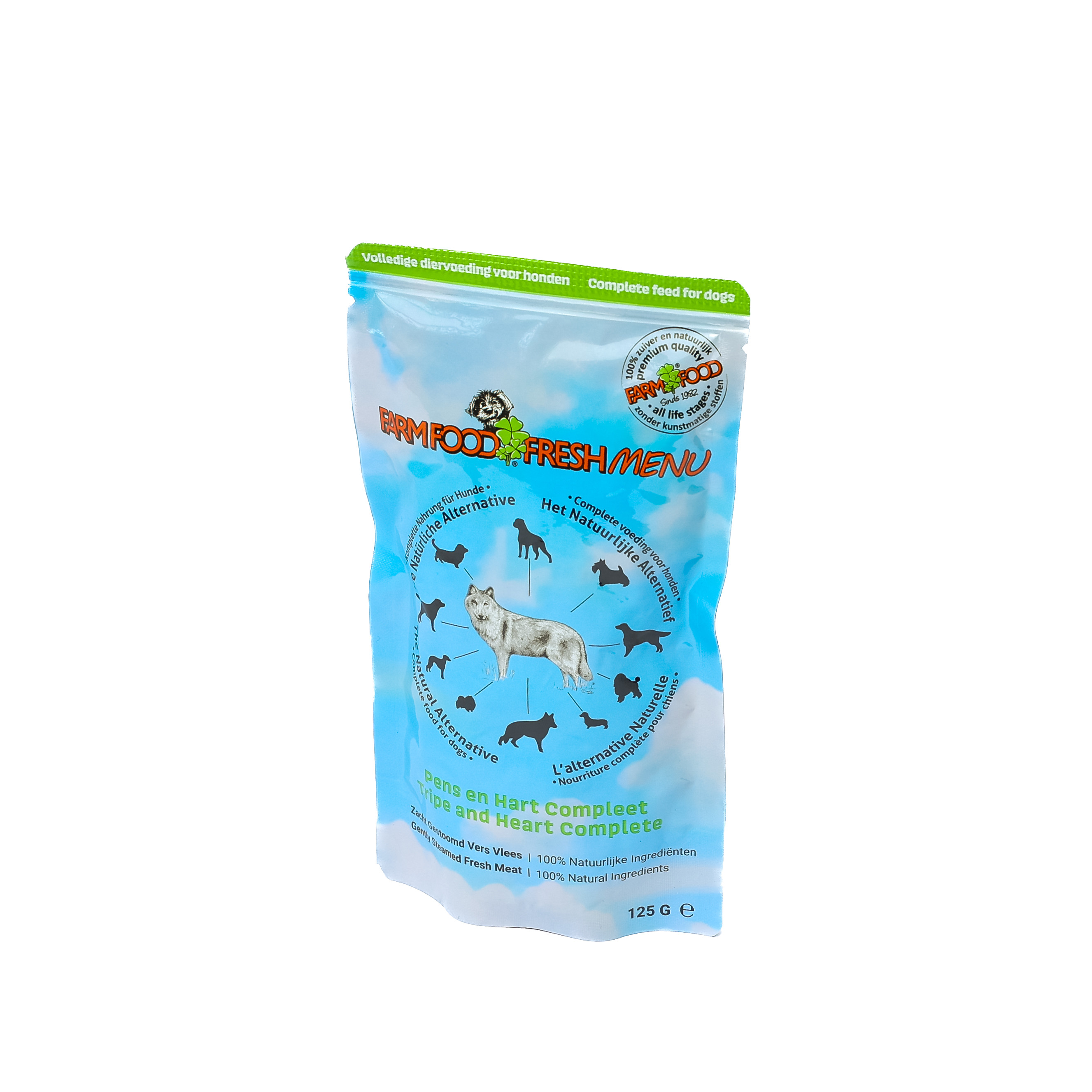 Farm Food Fresh Menu runderpens met hart natvoer hond (zakjes 125 g)