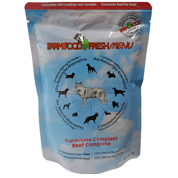 Farm Food Farm Food Fresh Menu rundvlees natvoer hond (zakjes 300 g) 30 x 300 gr