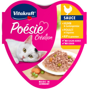 Vitakraft Poésie Création met kip en groenten in saus natvoer kat (15 x 85 g) Per verpakking afbeelding