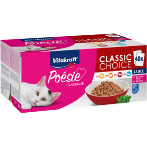 Vitakraft Poésie Classique Classic Choice in saus natvoer kat big pack (40 x 85 g) Per verpakking afbeelding