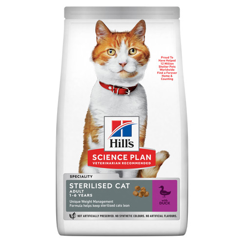 Hill's Adult Sterilised Cat met eend kattenvoer