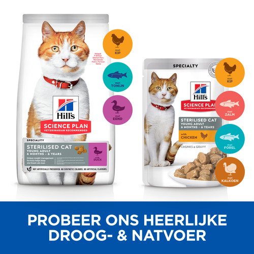 Hill's Adult Sterilised Cat met eend kattenvoer