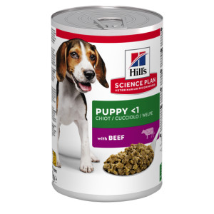 Hill&apos;s Puppy nat hondenvoer met rund blik 1 tray (12 x 370 g) afbeelding