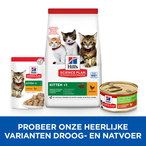 Hill's Kitten & Mother Tender Mousse nat kattenvoer met kip en kalkoen blik